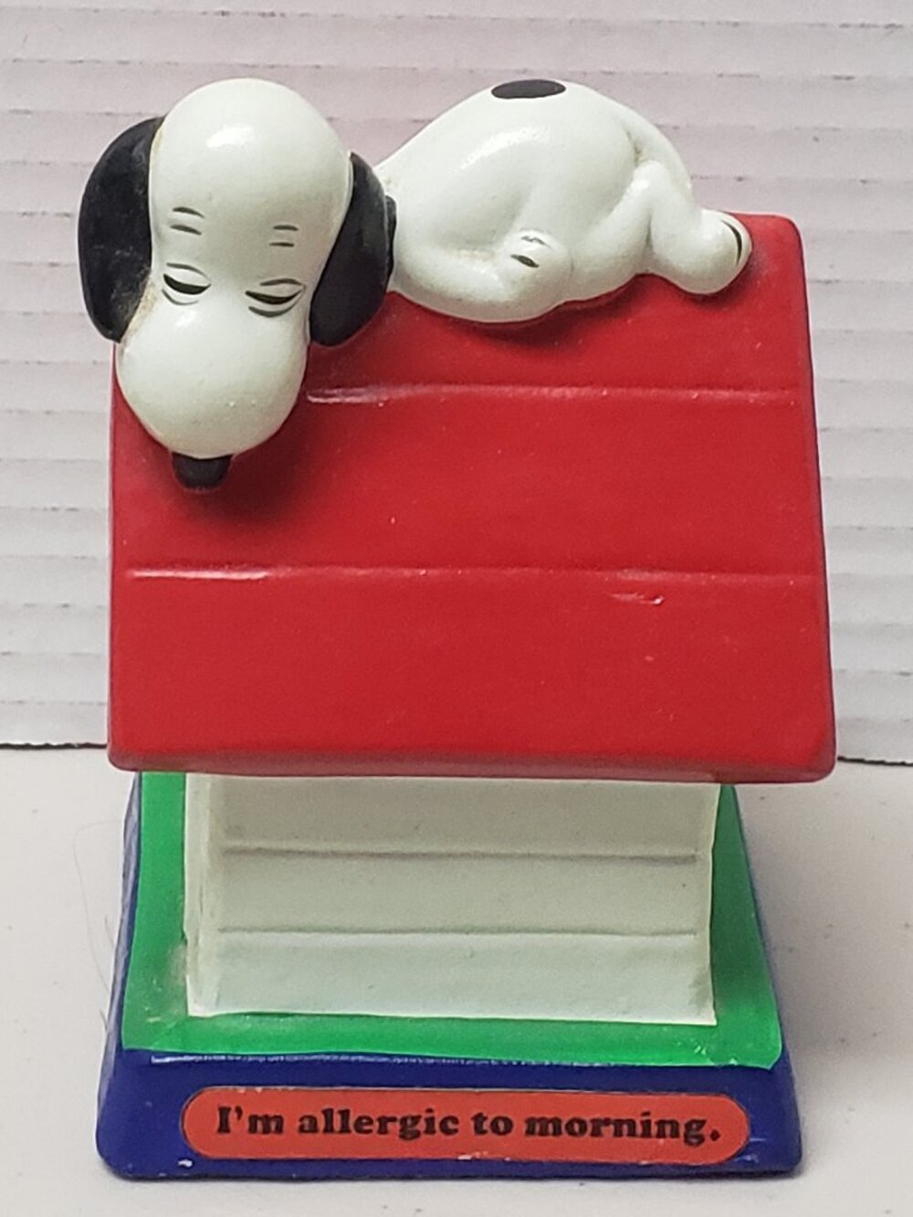 Peanuts Snoopy Figurine 'I'm Allergic To Morning' 1971